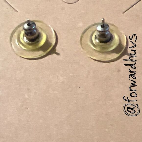 Bundle Sale 3 for $15 | Light Blue Ridged Fan Stud Earrings - Picture 3 of 8